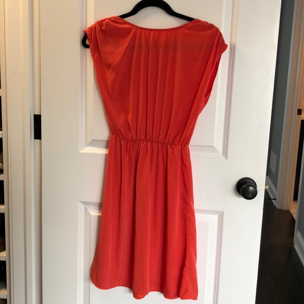 Silky Orange mid Length Dress